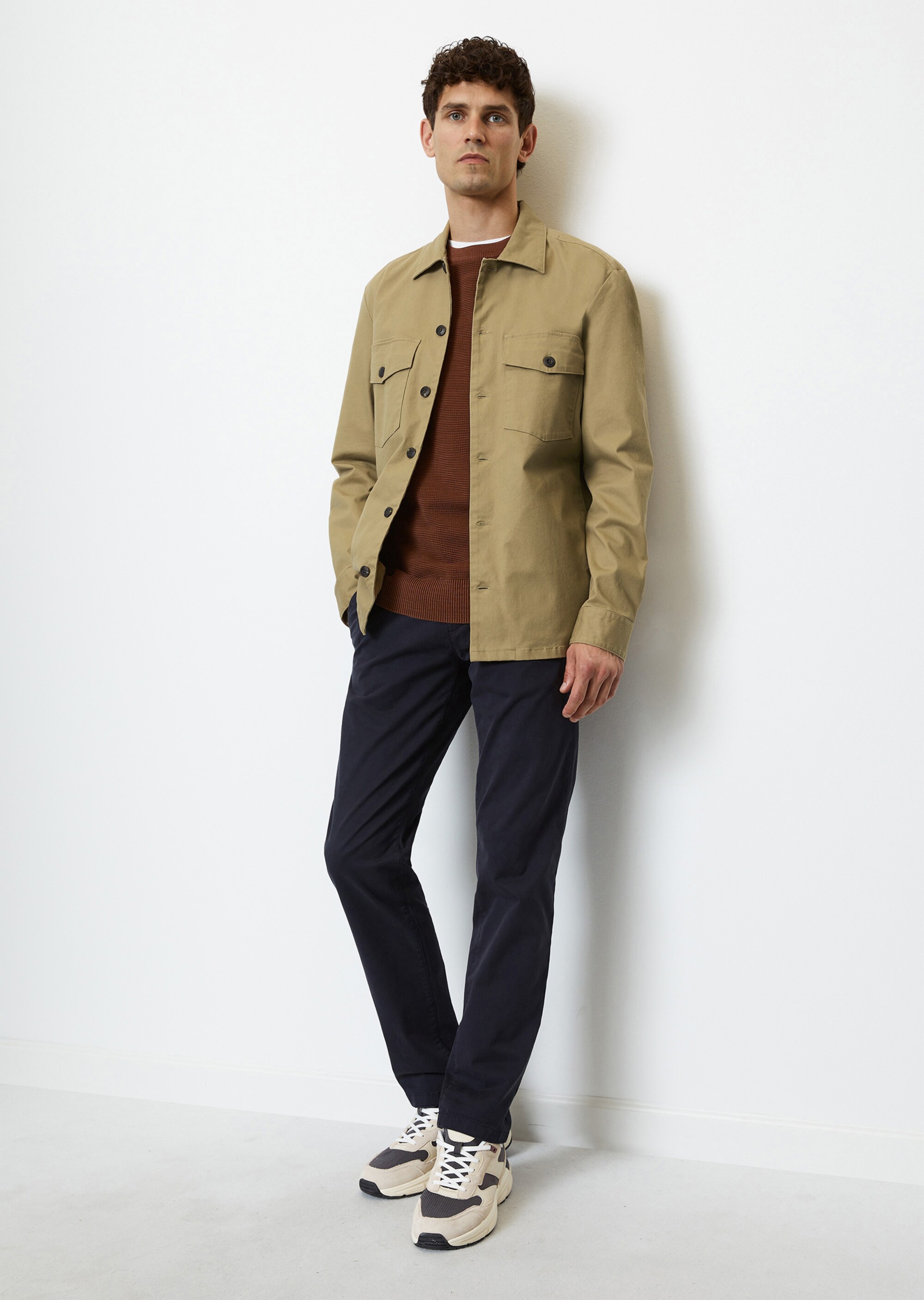 Twill-Overshirt aus Bio-Baumwolle mit Elasthan