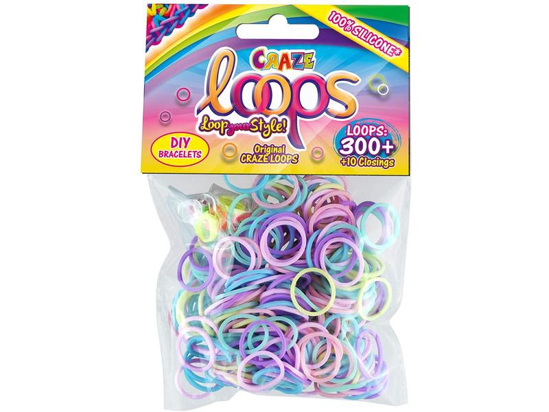 Craze Bastelset Loops Refill Pack - 300 assortiert Nachfüllpack mit Gummibändern
