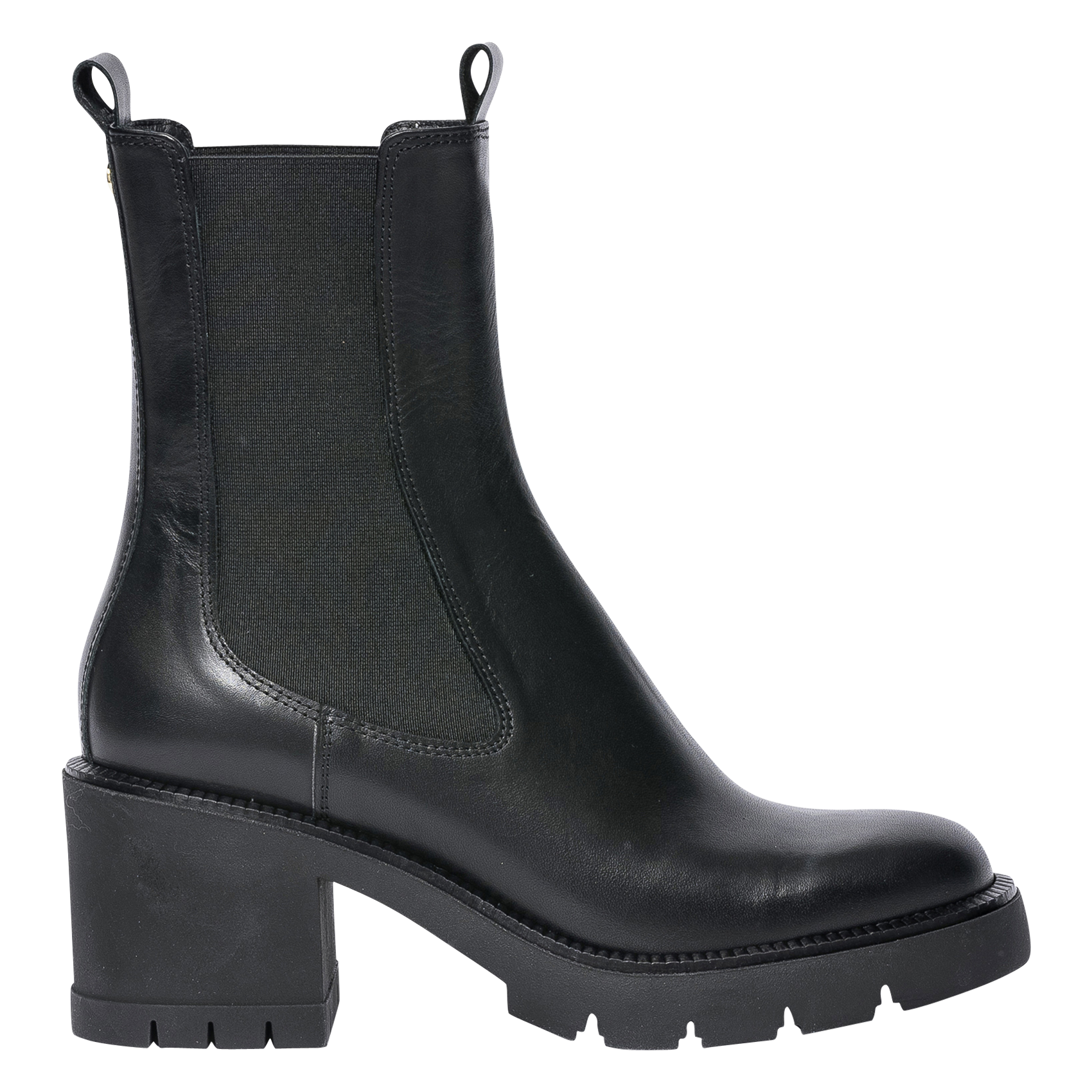 ESTELLE - Boots noir en cuir lisse| Noir