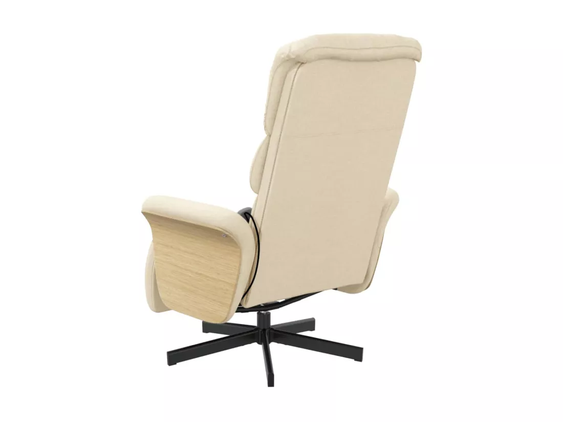 Fauteuil inclinable de massage avec repose-pieds crème tissu