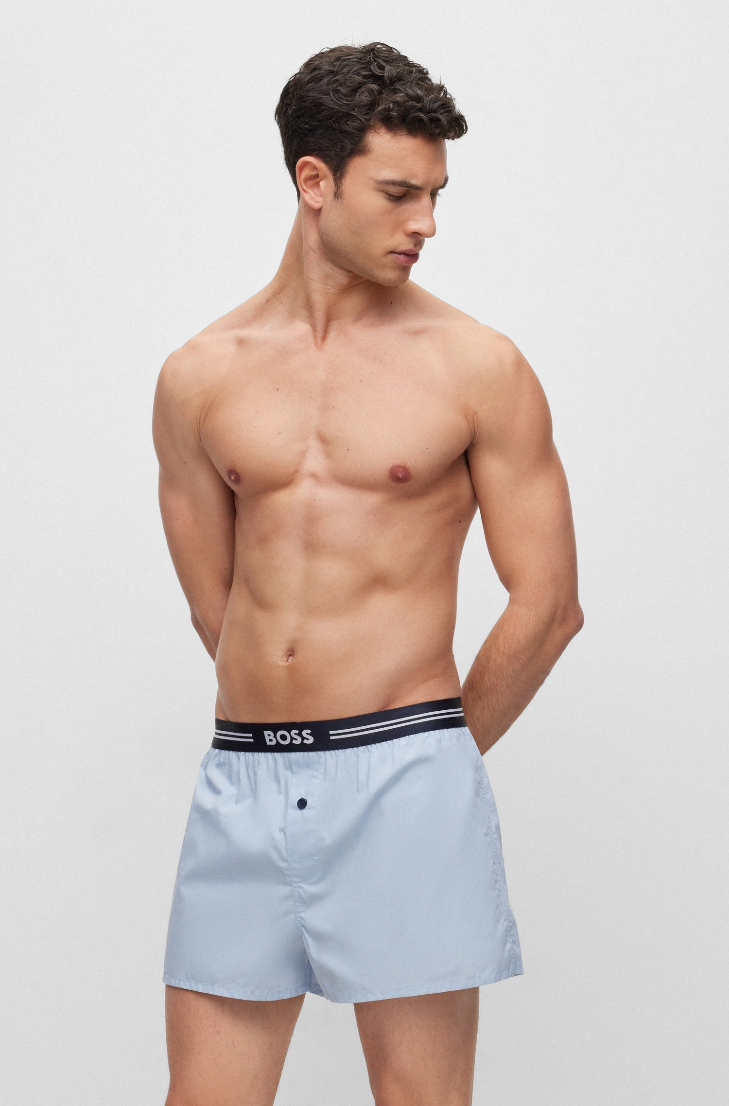 BOSS Boxershorts »3P Woven Boxer«, 3 Stk. mit Eingriff mit Knopf