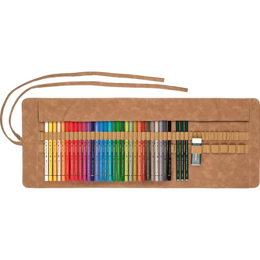 Faber-Castell - Polychromos Colour farveblyanter, 30 stk i rullepenal (110030)