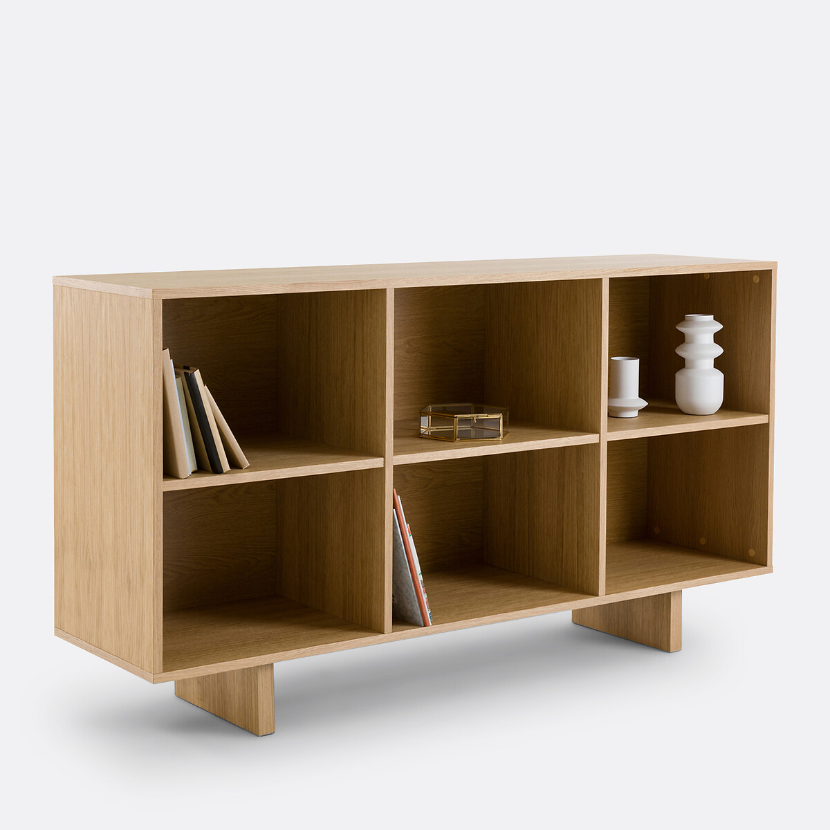 LA REDOUTE INTERIEURS<br>Armário baixo de biblioteca, folheado a carvalho, Arty