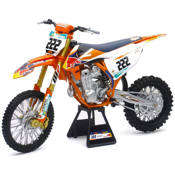 New Ray - Maquette moto 1/6 KTM 450 SX-F Red Bull A. Cairoli Orange / Bleu / Blanc / Or