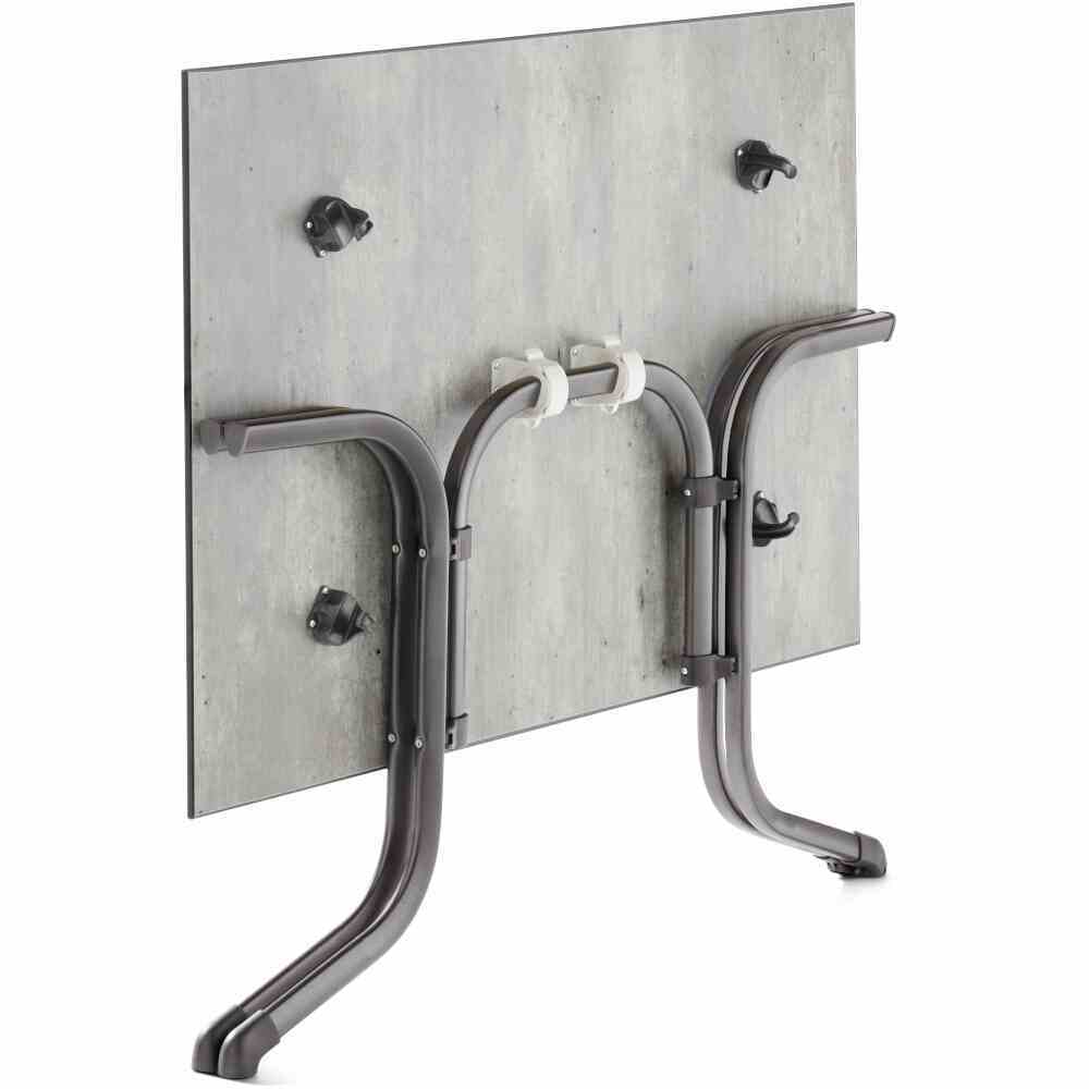 Klapptisch POLYTEC - eisengrau - Beton-Optik - 120x80 cm
