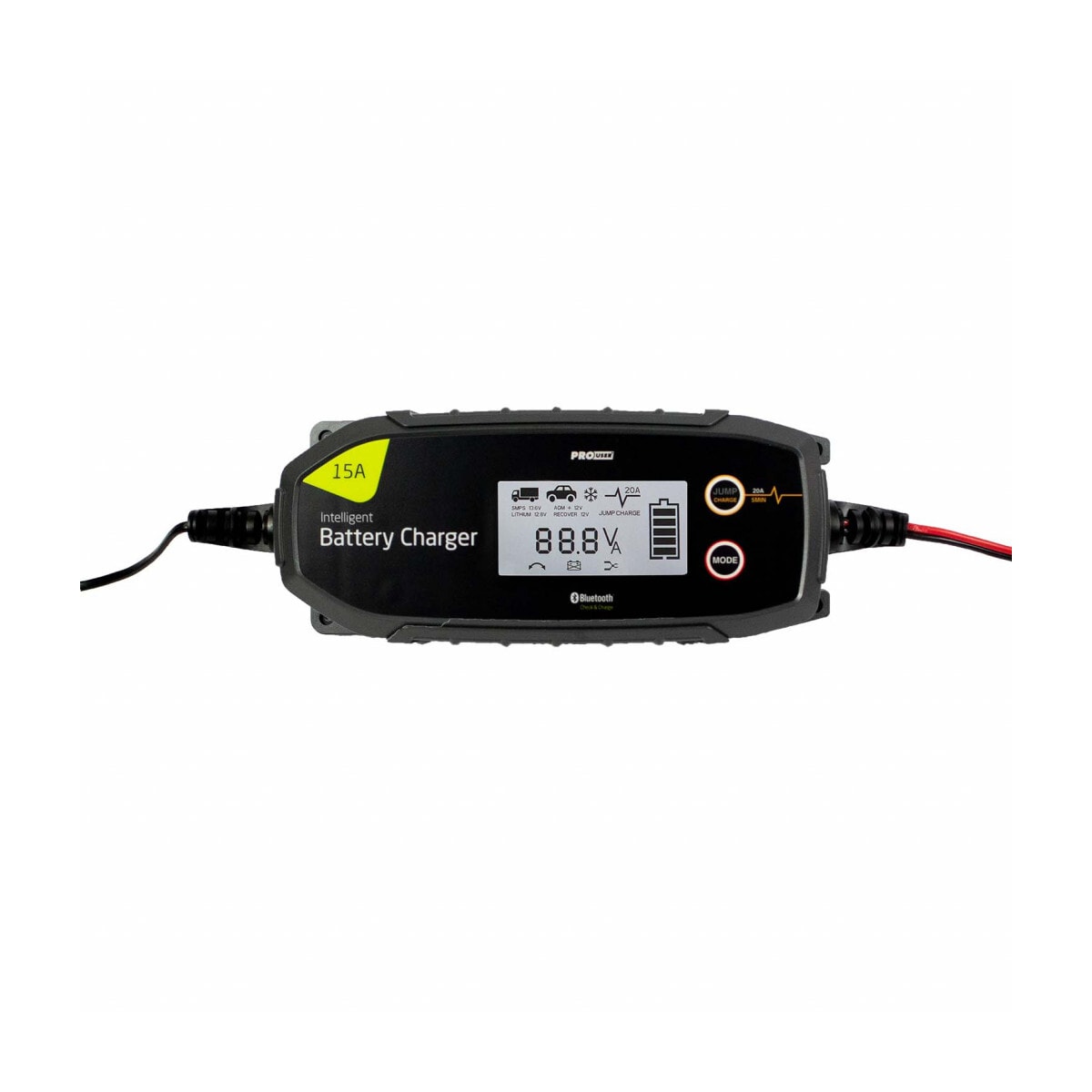 PROUSER Elektronisk Batterilader 12/24V 15A - Bluetooth