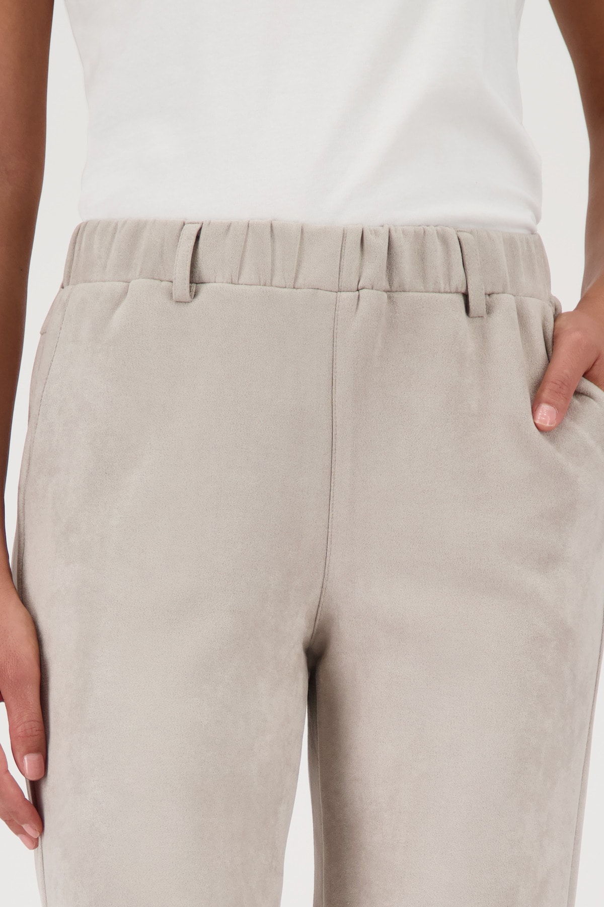 Monari Lederimitathose »Hose Lederimitat Velours«  Gerade Beinform