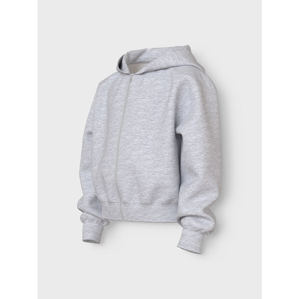 Køb Name It Light Grey Melange Mille Short Regular Sweat Cardigan Noos