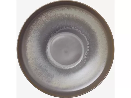 HABITAT - Plat de service rond en grès - 33 cm - Bleu et marron - Asta