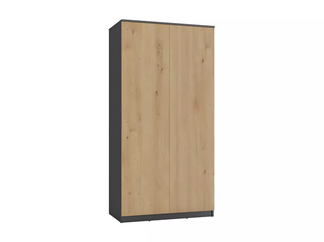 ESME - Armoire double style scandinave chambre à coucher - 90x50x180 - 2 portes - Dressing