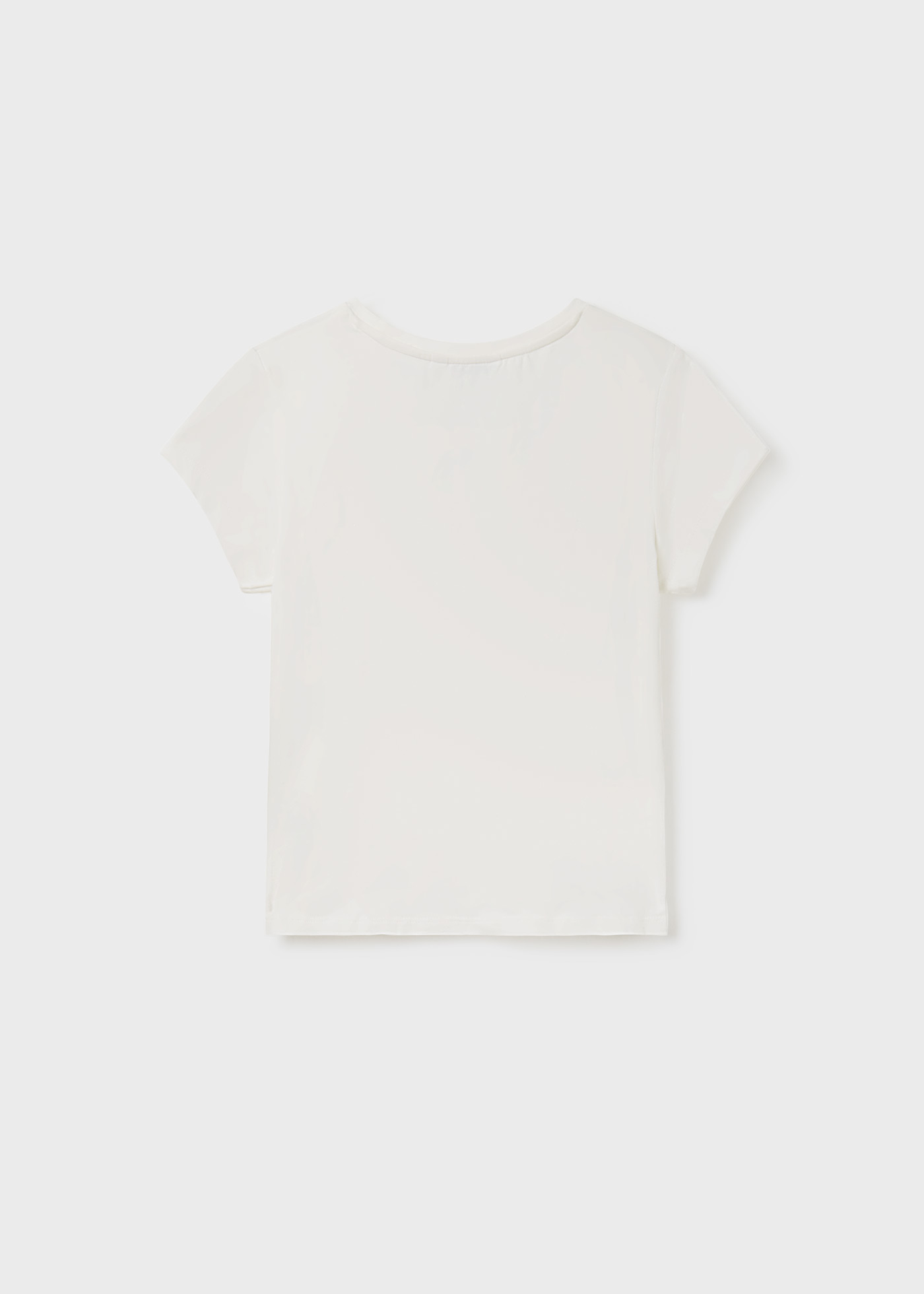 Camiseta de manga curta para meninas, feita de algodão sustentável.