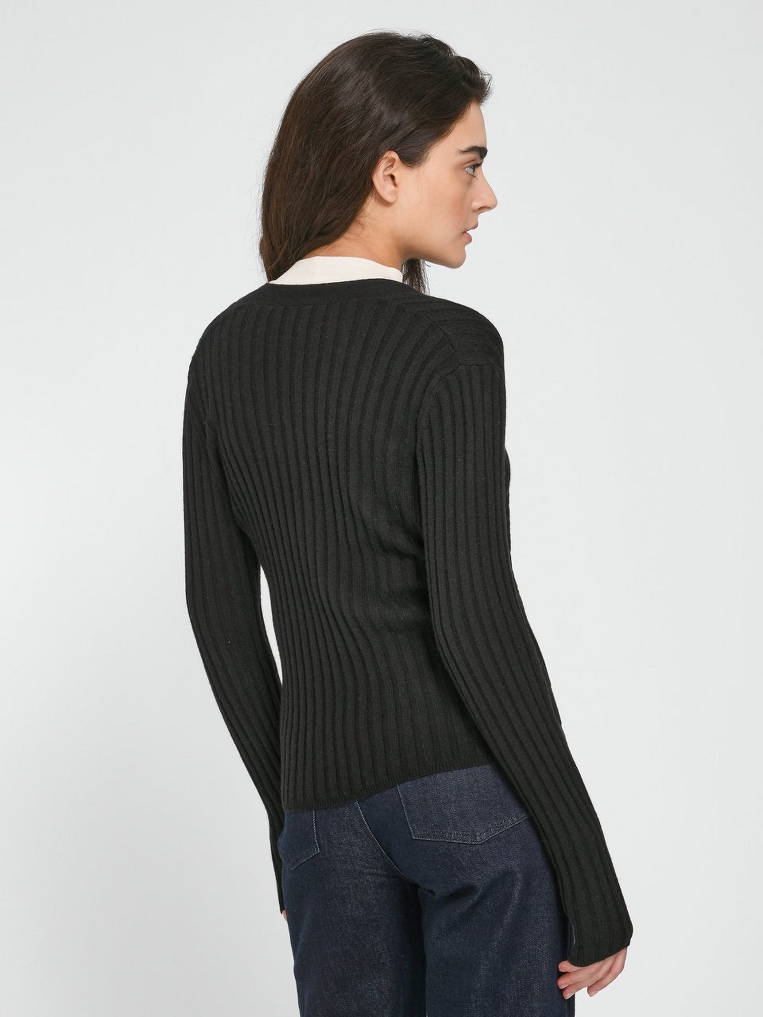Strickjacke aus Schurwolle und Kaschmir