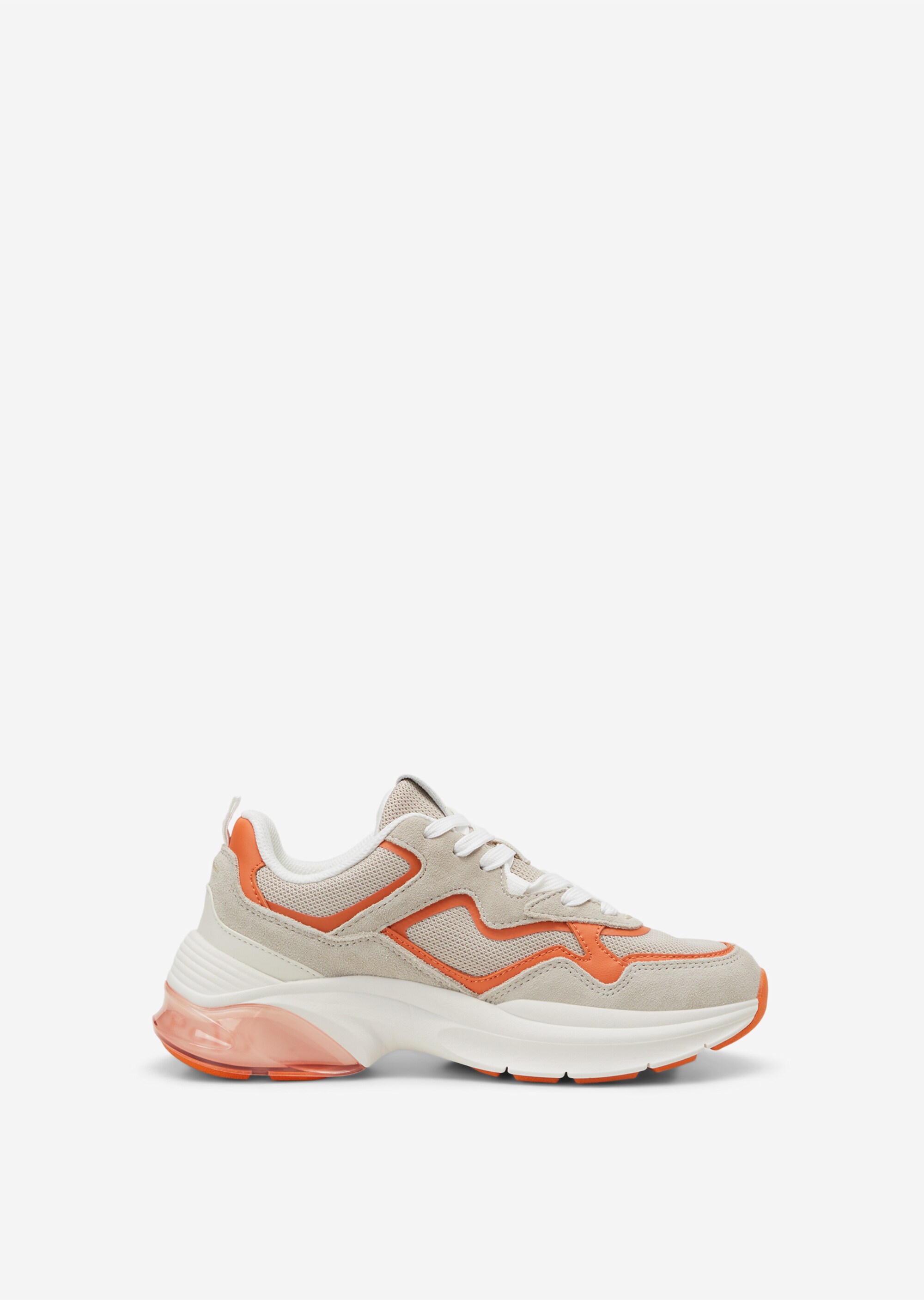Bulky-Sneaker aus recycelter Leder-Textil-Kombination