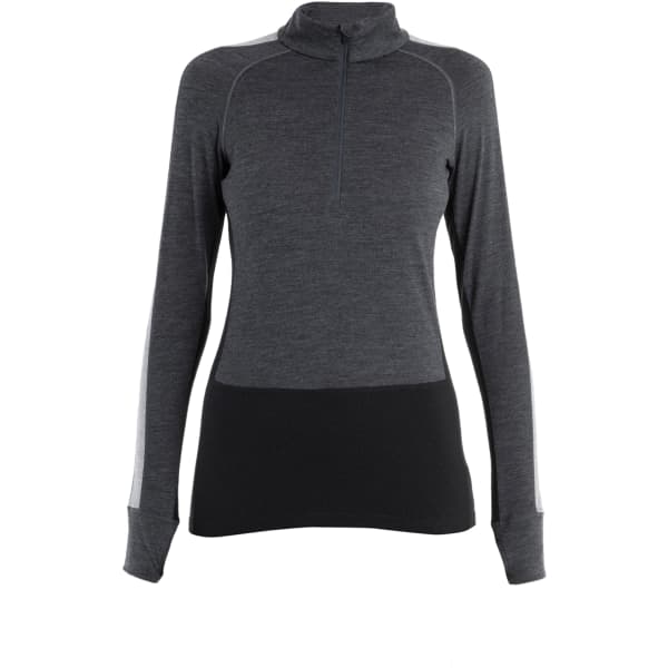 T-shirt thermique ICEBREAKER W MERINO ZONEKNIT 200 LS HALF ZIP JET JET H/BLK/M/CB
