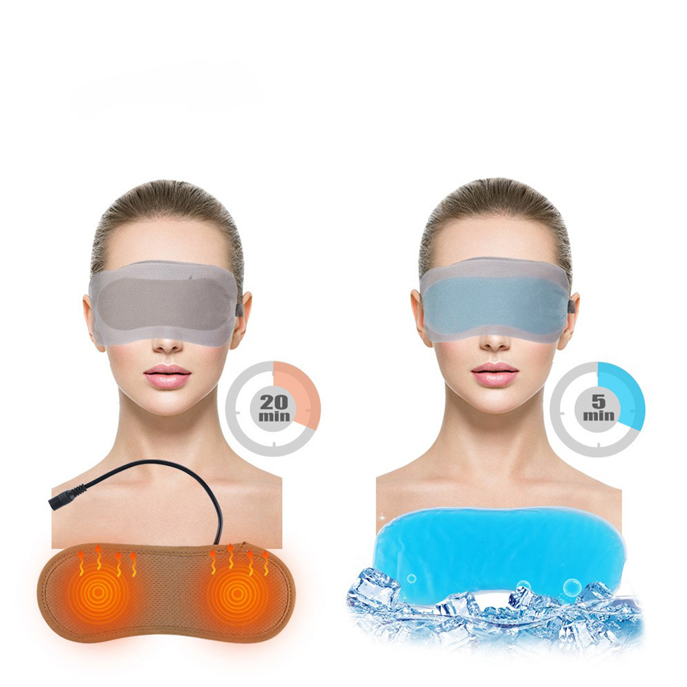 2in1 Elektrische USB Augenmaske Wärmende Schlafmaske Kühlende Augenbinde - Grau