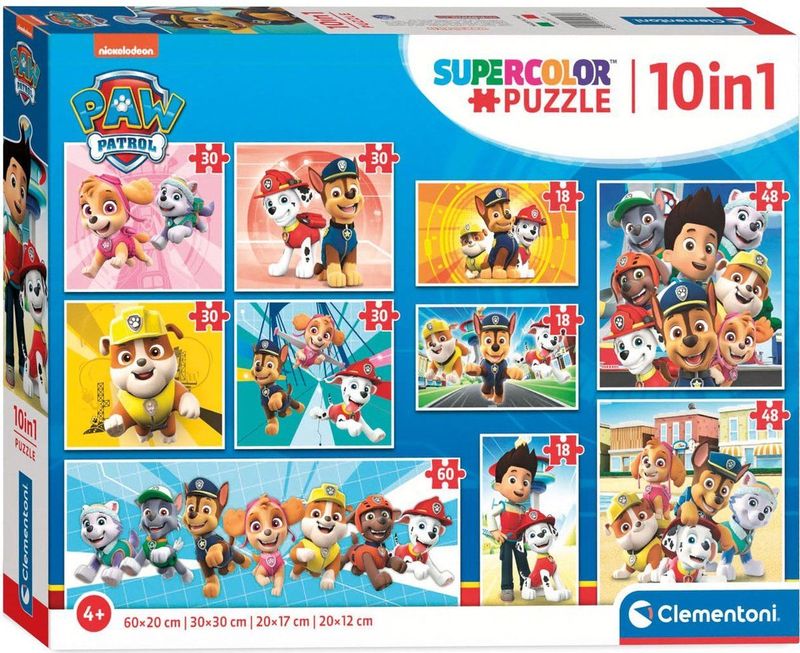 Clementoni - Patrulla Canina Supercolor - Legpuzzel - Meerkleurig - 10 Afbeeldingen