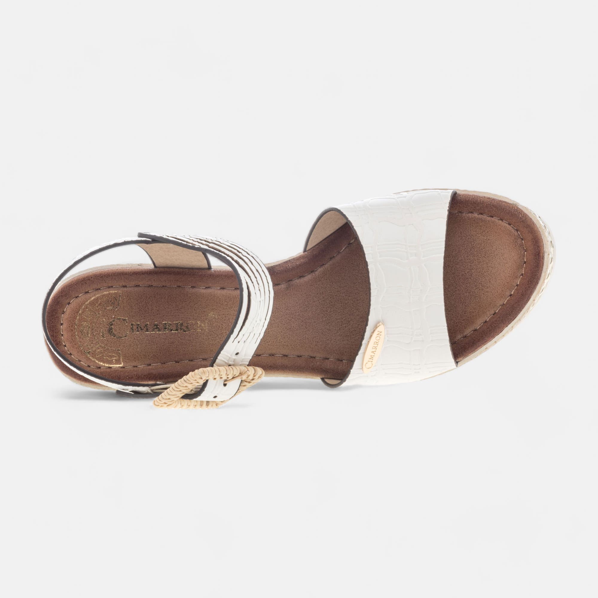 Sandales à talon compensé Femme blanc