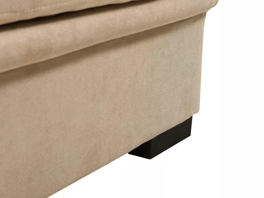 Canapé d'angle gauche convertible en tissu beige ULENIO