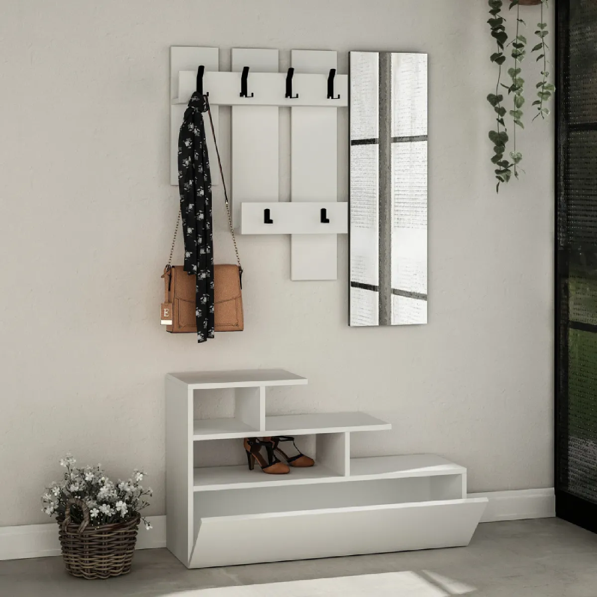 CONCEPT USINE MESTY Meuble d'entrée blanc