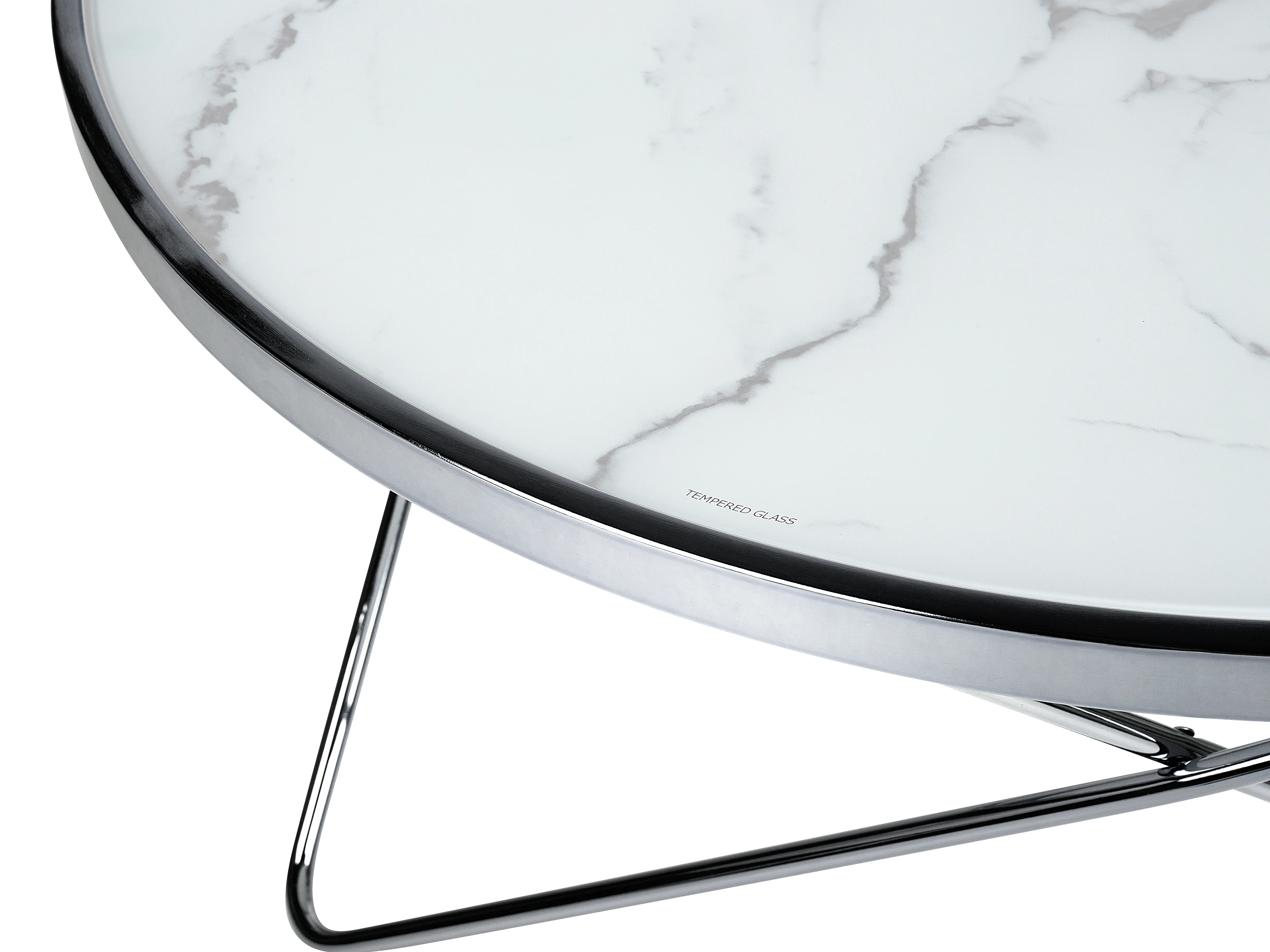 Salontafel MERIDIAN Veiligheidsglas Marmer/zilver
