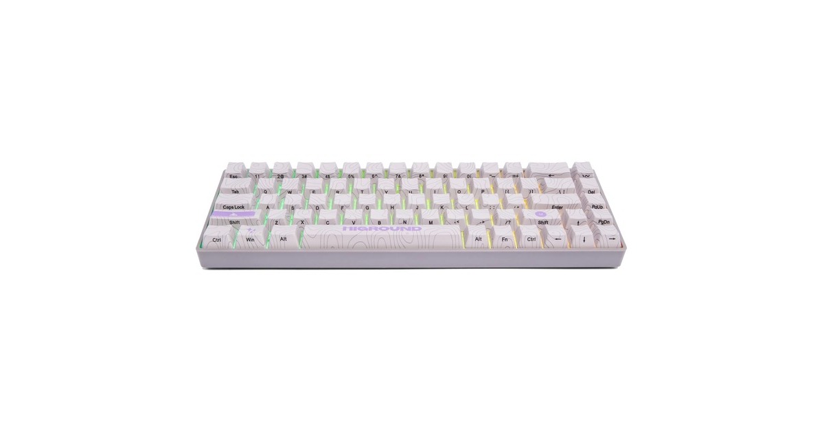 HigroundPerformance Base 65 Keyboard - RETROSUPER, gaming toetsenbord  (Wit, US lay-out, Gateron KS-37B, 65%, RGB leds, Dye-sub PBT, Hot-swap)