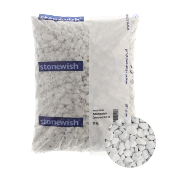 Stonewish Carrara rond 16-25 mm- zak á 25 kg