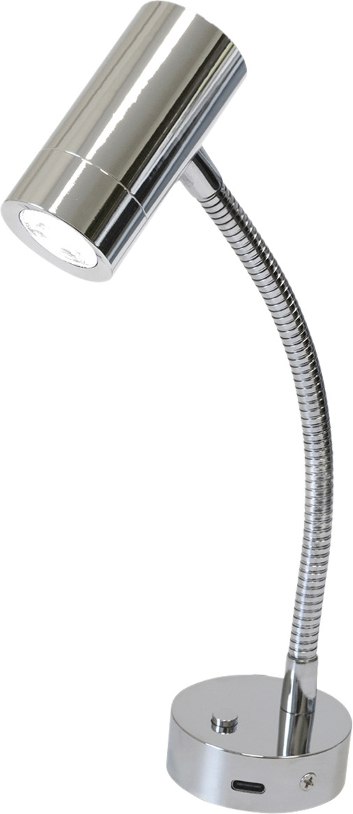 Frilight Aufbauspot Licht Mini Tube D4 Flex mit USB-C Ladeanschluss verchromt