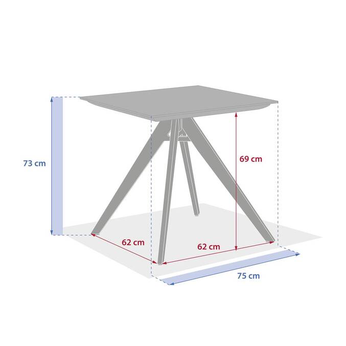 Table de jardin carrée TERZANO Vanille & Argile