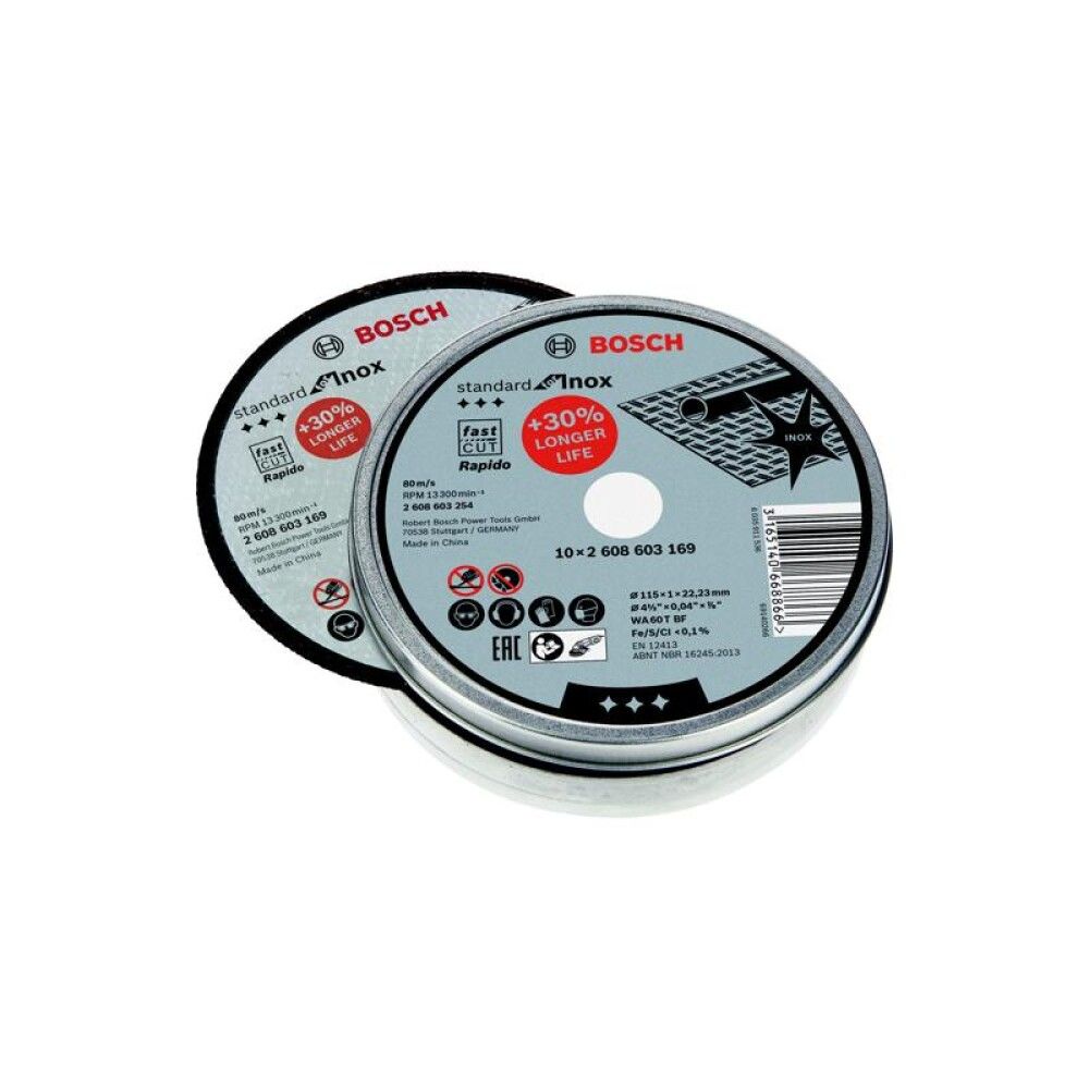 KAPPESKIVE BOSCH INOX 115X1MM 10ST