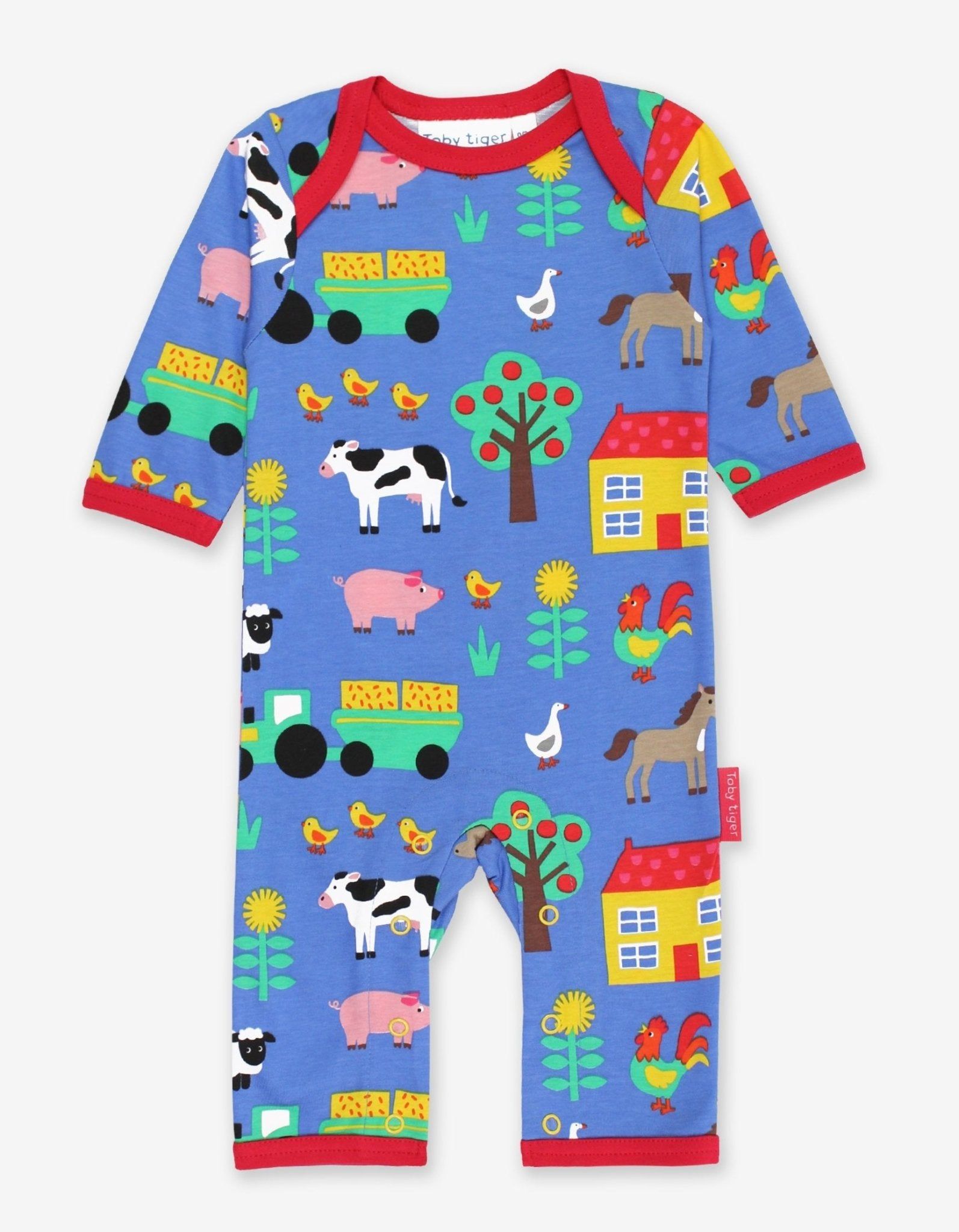 Toby Tiger Schlafanzug mit Bauernhof Print