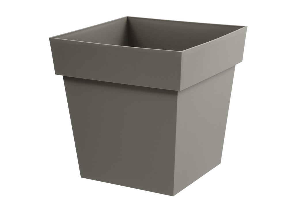 Pot de fleur carré toscane 39 x h.39 cm - taupe