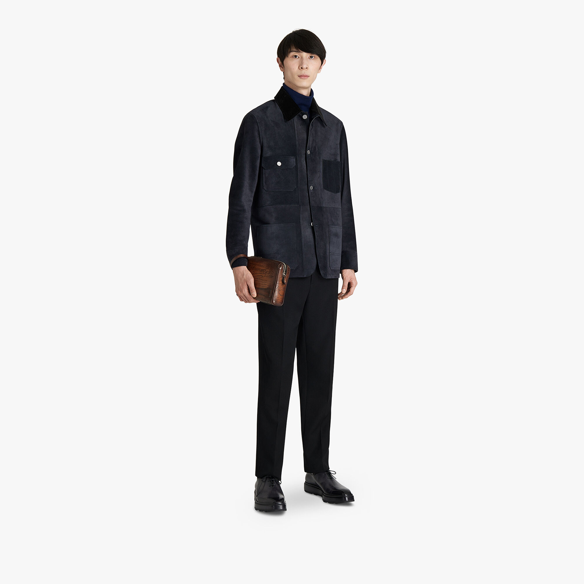 Col Roule En Laine Avec Details En Cuir