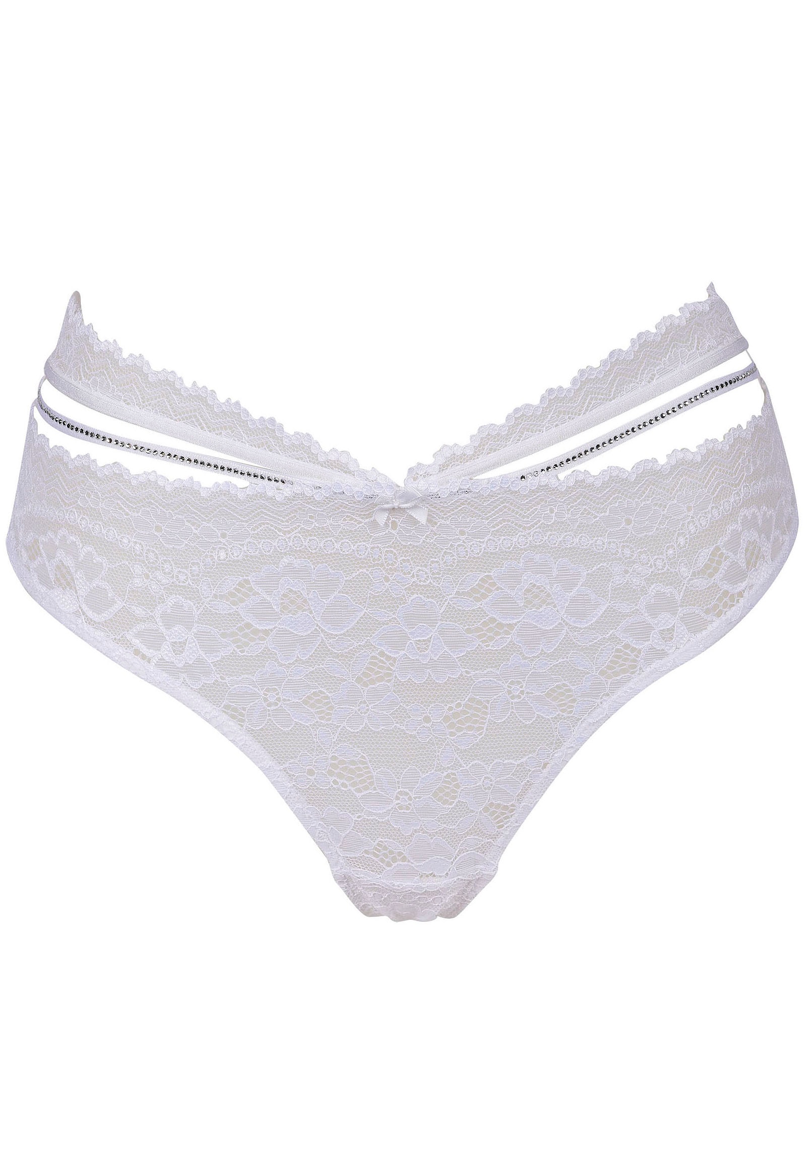 After Eden String »MEGHAN«, mit Schleife, mit Spitze, elastisch, bequem, weich, feminin, elegant