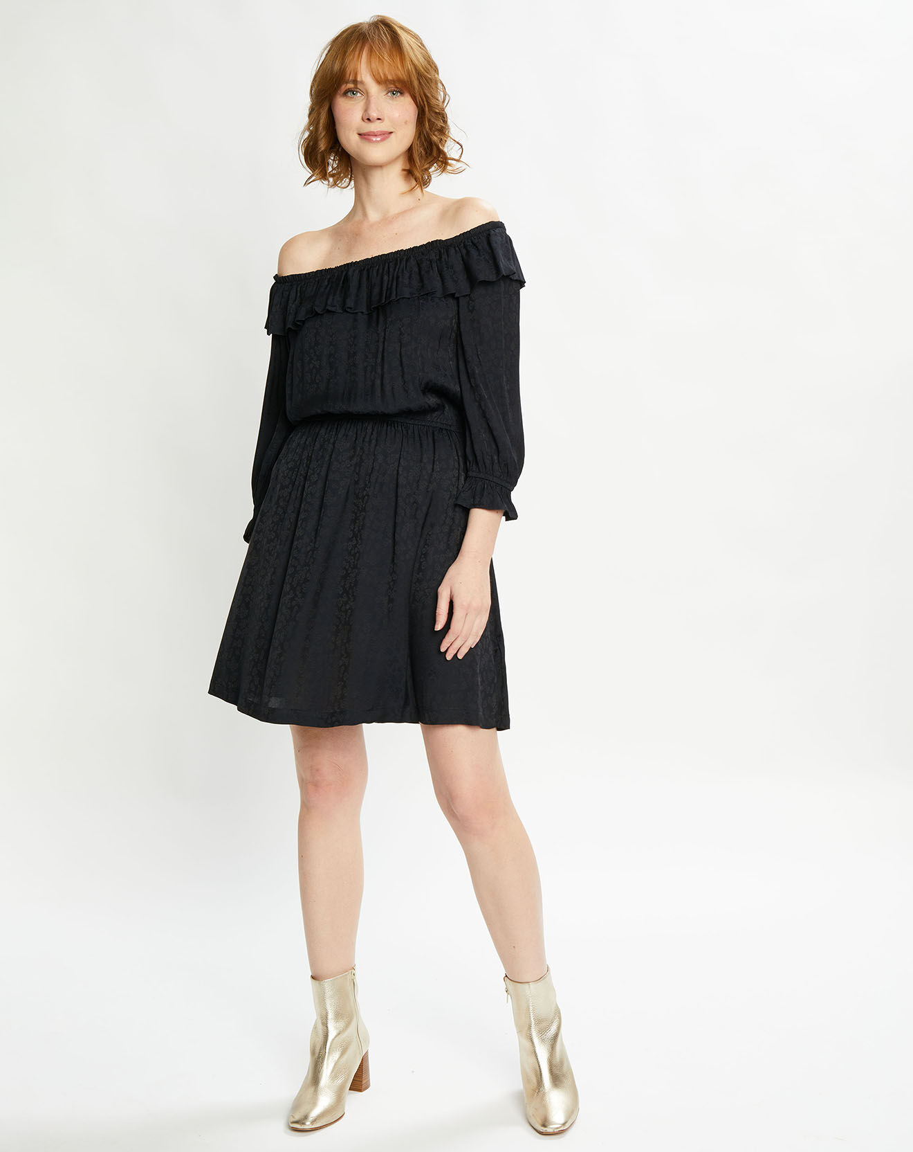 Scotch & Soda Robe courte fluide imprimée bleu nuit/noir