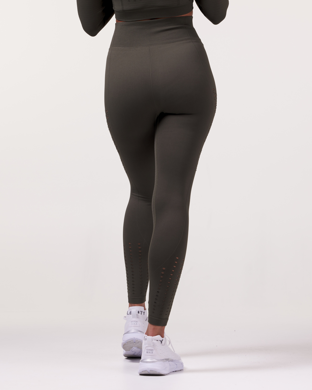 LEVITY Fade Mesh Seamless Tights Green Forest