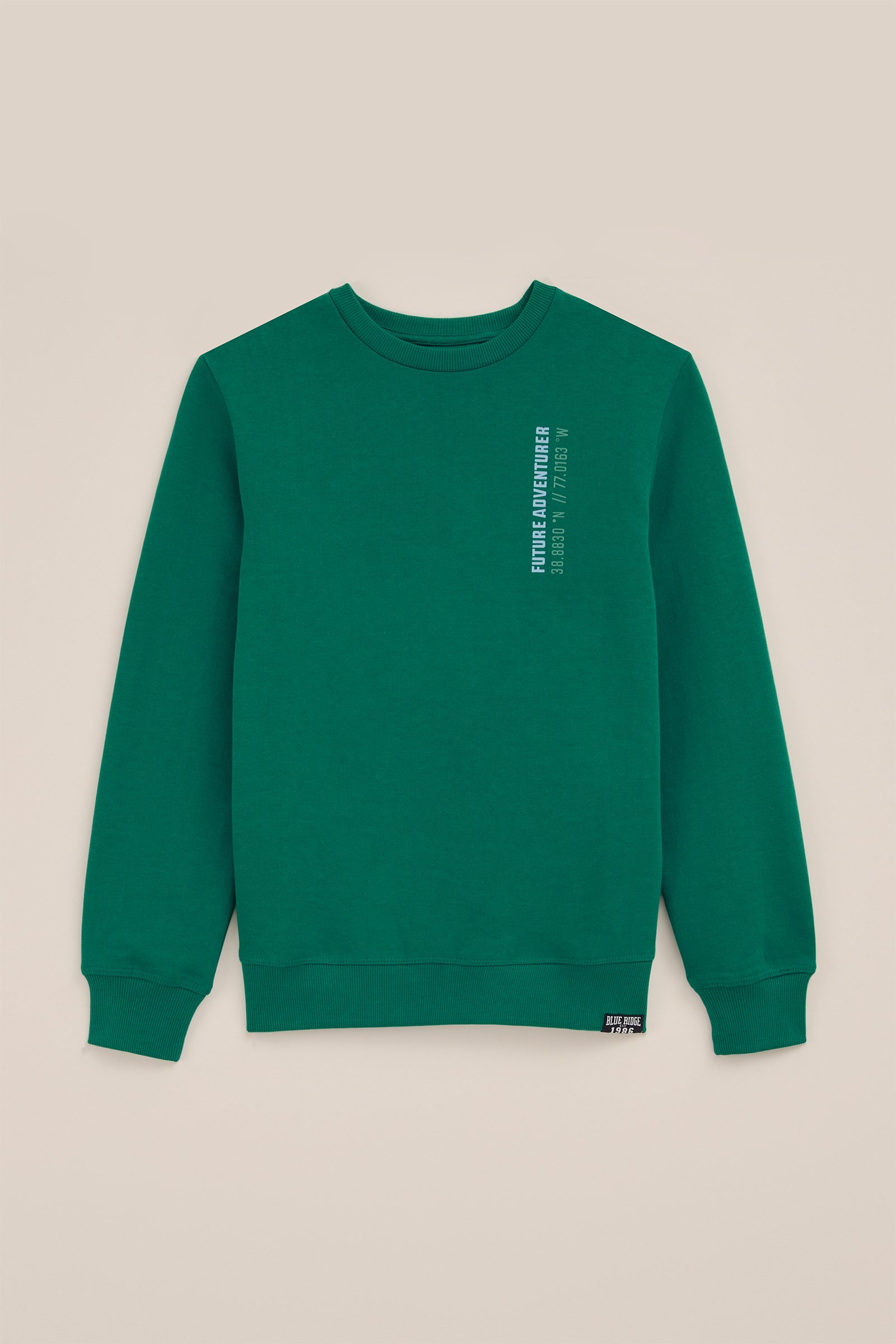 Jongens sweater met opdruk Blue Ridge Groen