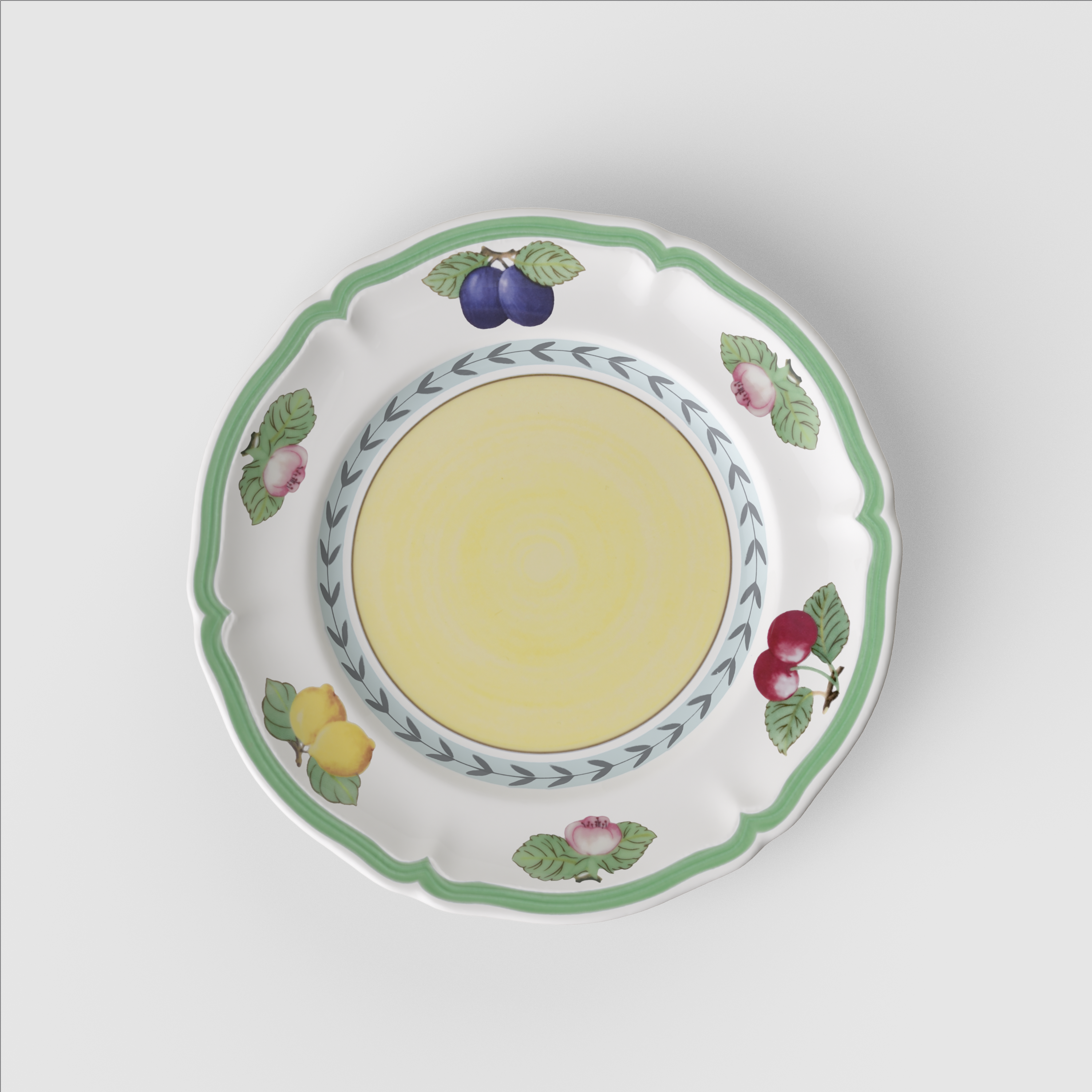 French Garden Bread plate Multi-colored, 6.9'', Premium Porcelain