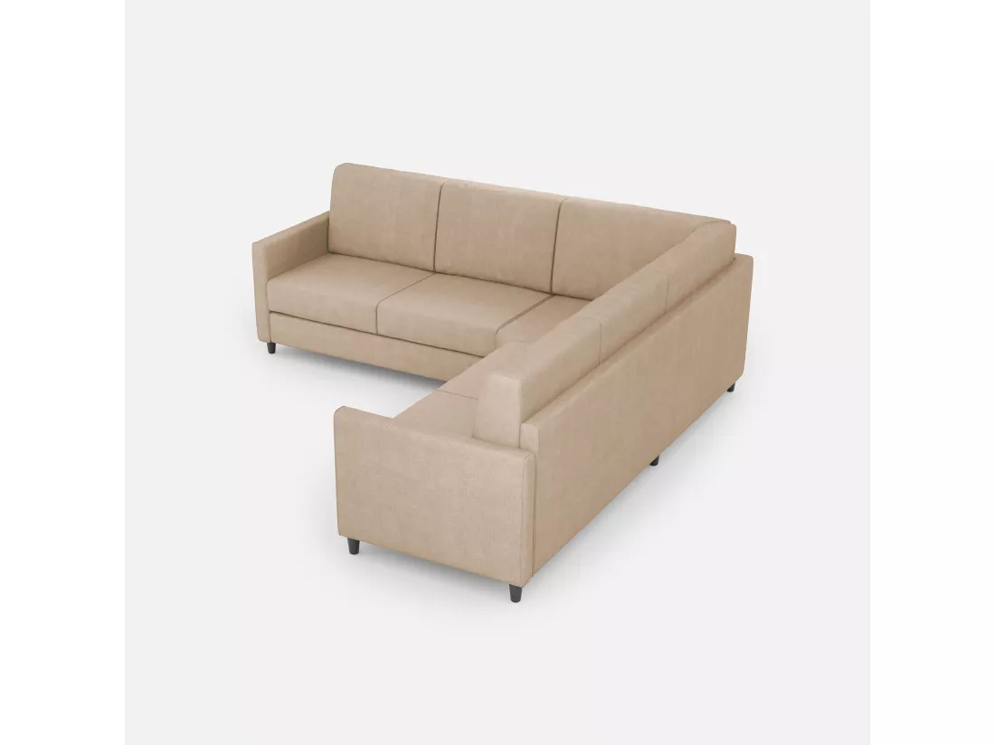 Canapé d'angle moderne italien tissu beige Korane - 5 tailles-Taille 241x241 cm
