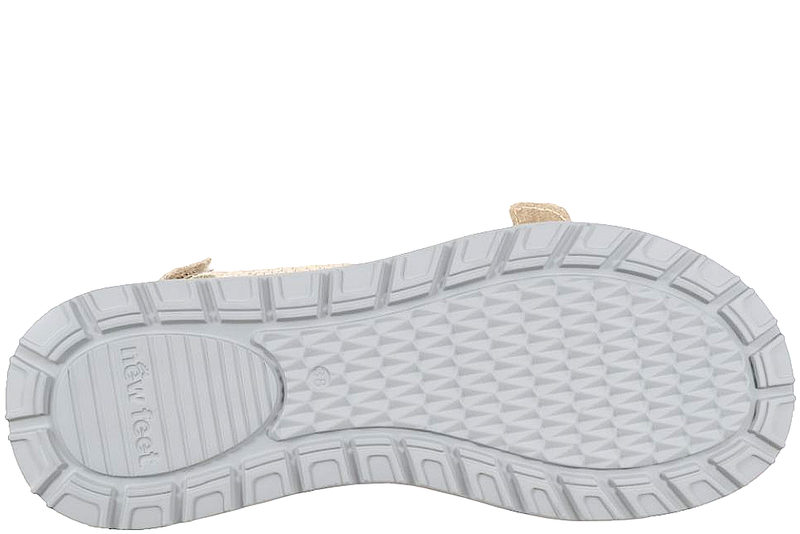 NEW FEET SANDAL I SANDFARVET PRÆGET KALVESKIND