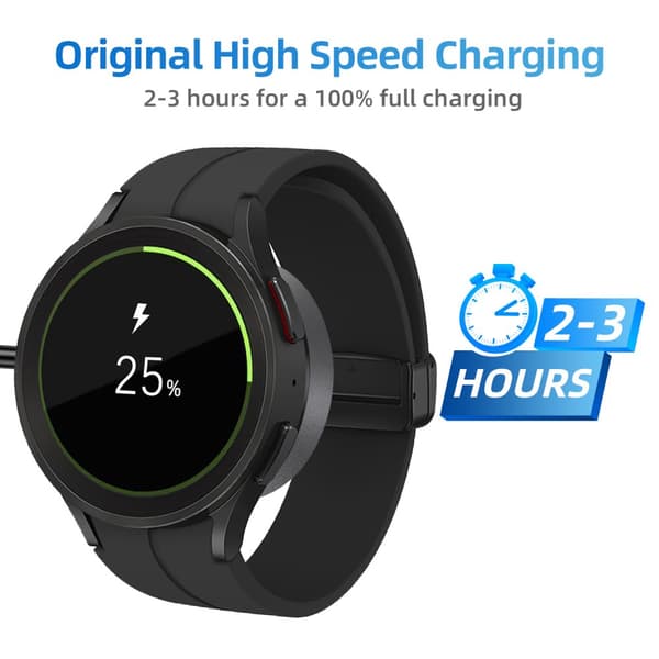 INF Lader (USB-C) til Samsung Galaxy Watch 3/4/5/6/7, Active 1/2 Sort