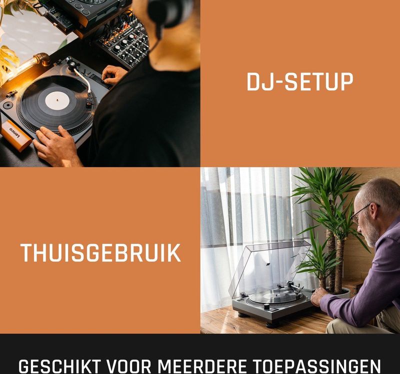 Lenco Platenspeler - Direct drive - USB naar PC encoding - L-3810GY - Grijs