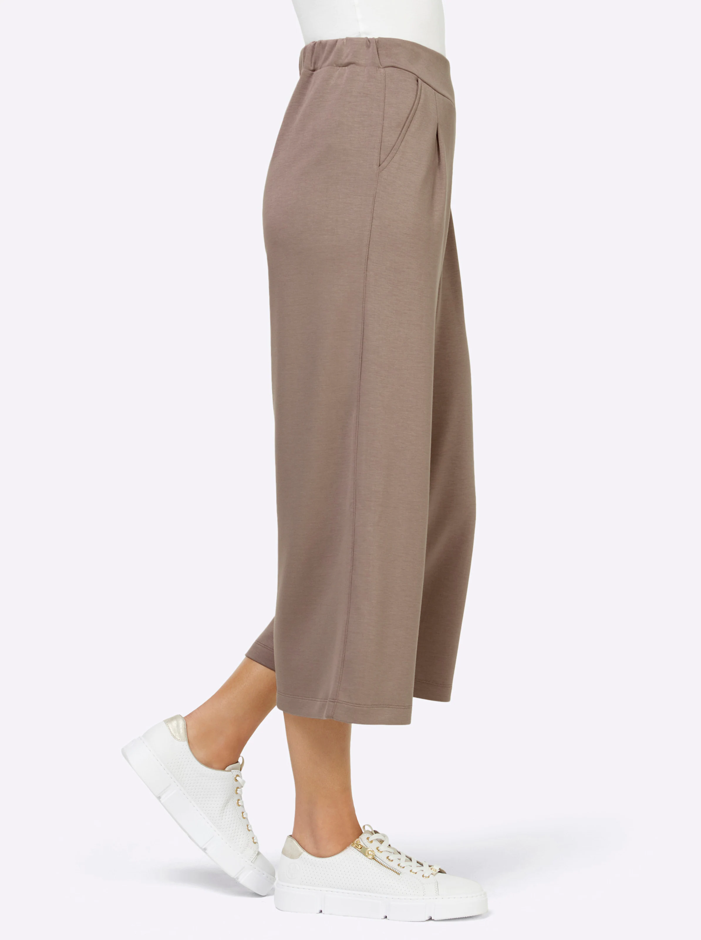Jersey-Culotte in taupe