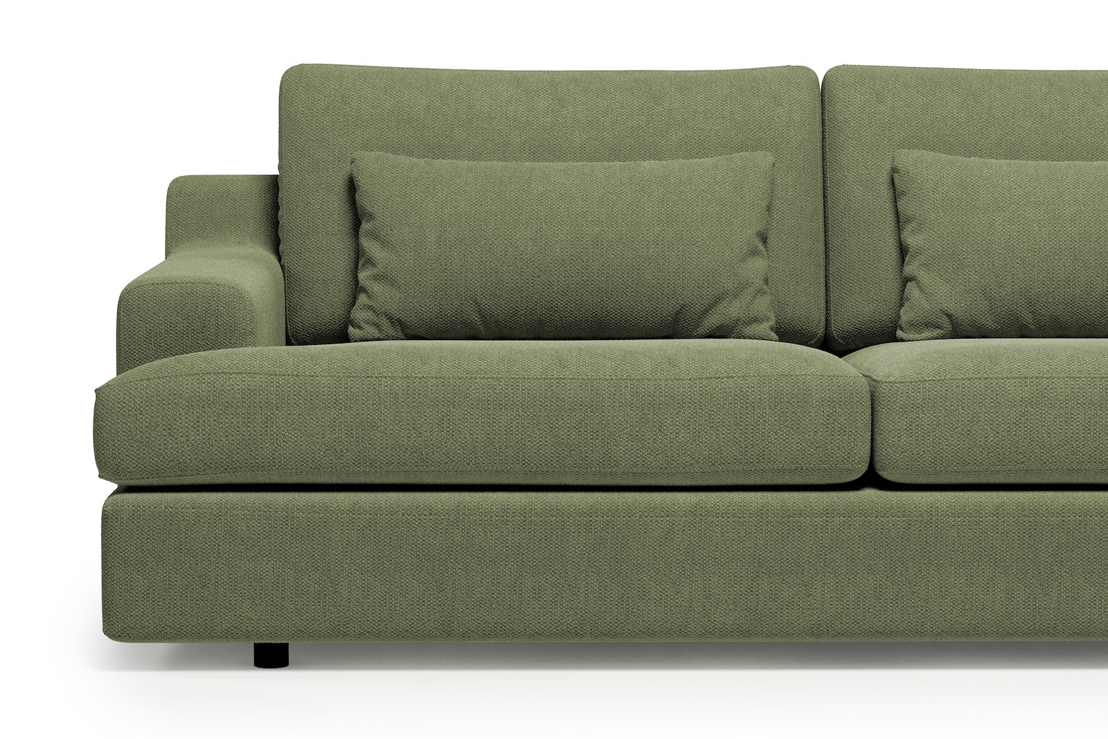Roma 3-seter Tekstil Mito 55 Pale Green med sorte ben