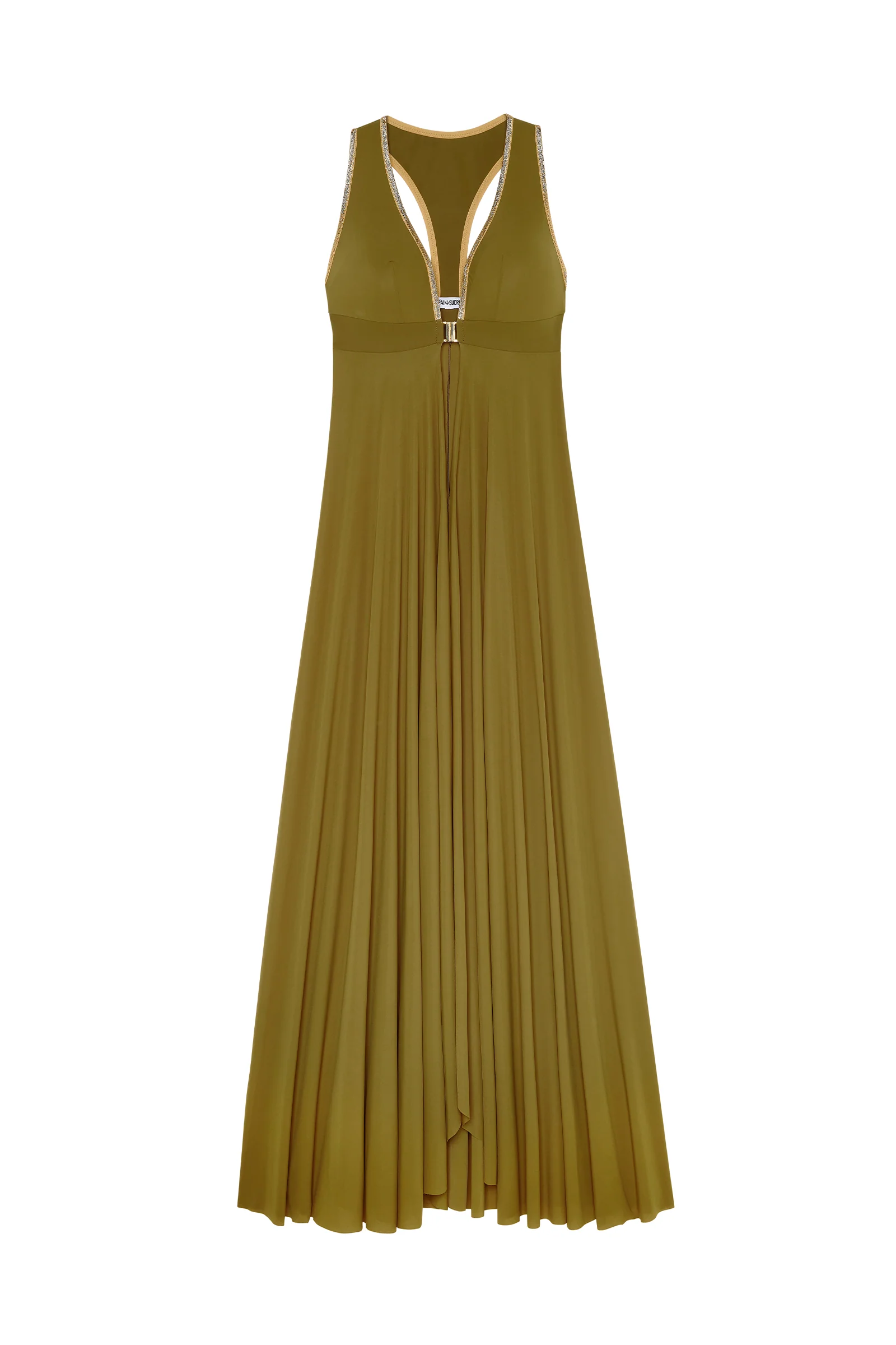 rosane Robe longue bronze ouverte sur le devant Bronze