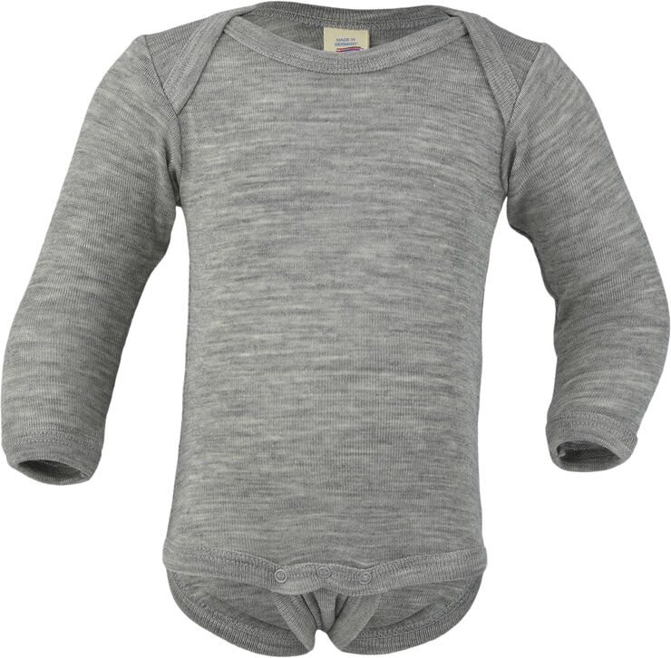 Engel Natur Baby-body, long sleeved, GOTS - light grey mélange - 62/68 Grã¥ meleret