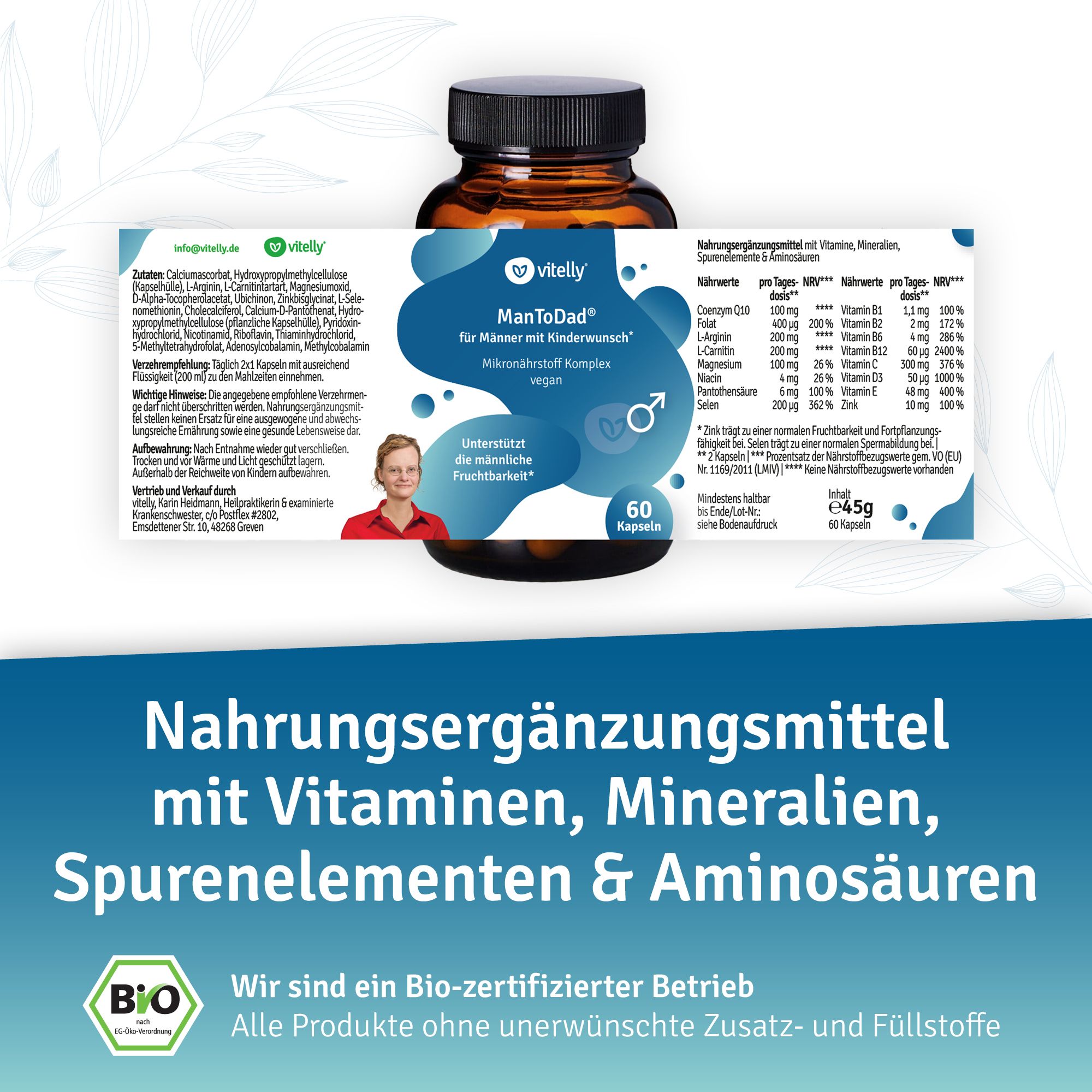 vitelly ManToDad® Kinderwunsch Vitamine für einen Monat