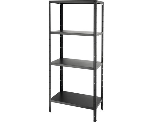 Kaiserthal wandrek, zwarte structuurlak, 170x85x40 cm, 4 legplanken, draagvermogen 260 kg