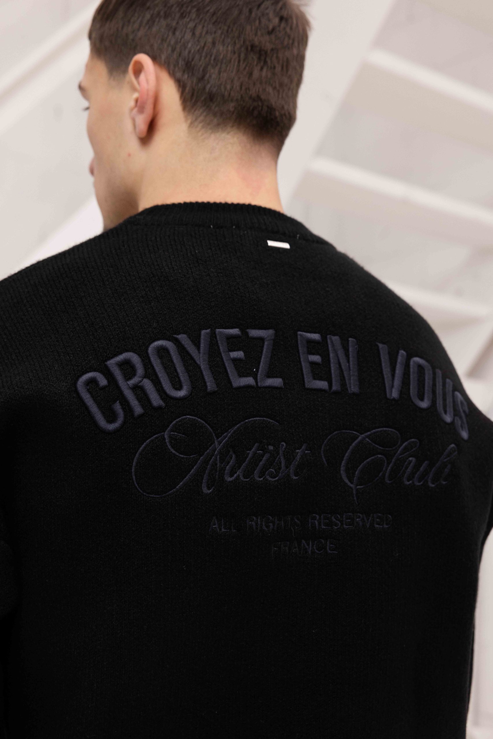 Croyez 'En Vous' Knit Sweater Heren Zwart