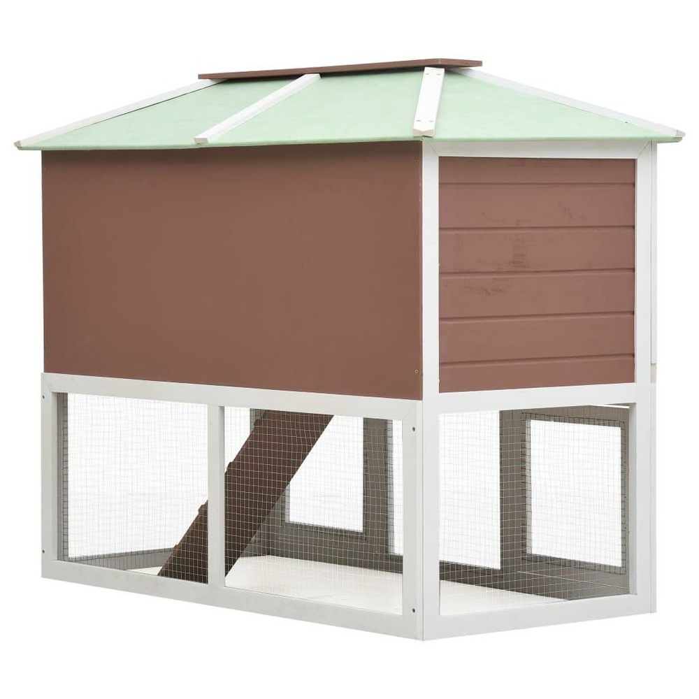 Cage double 130 x 68 x 105 cm pour animaux marron bois