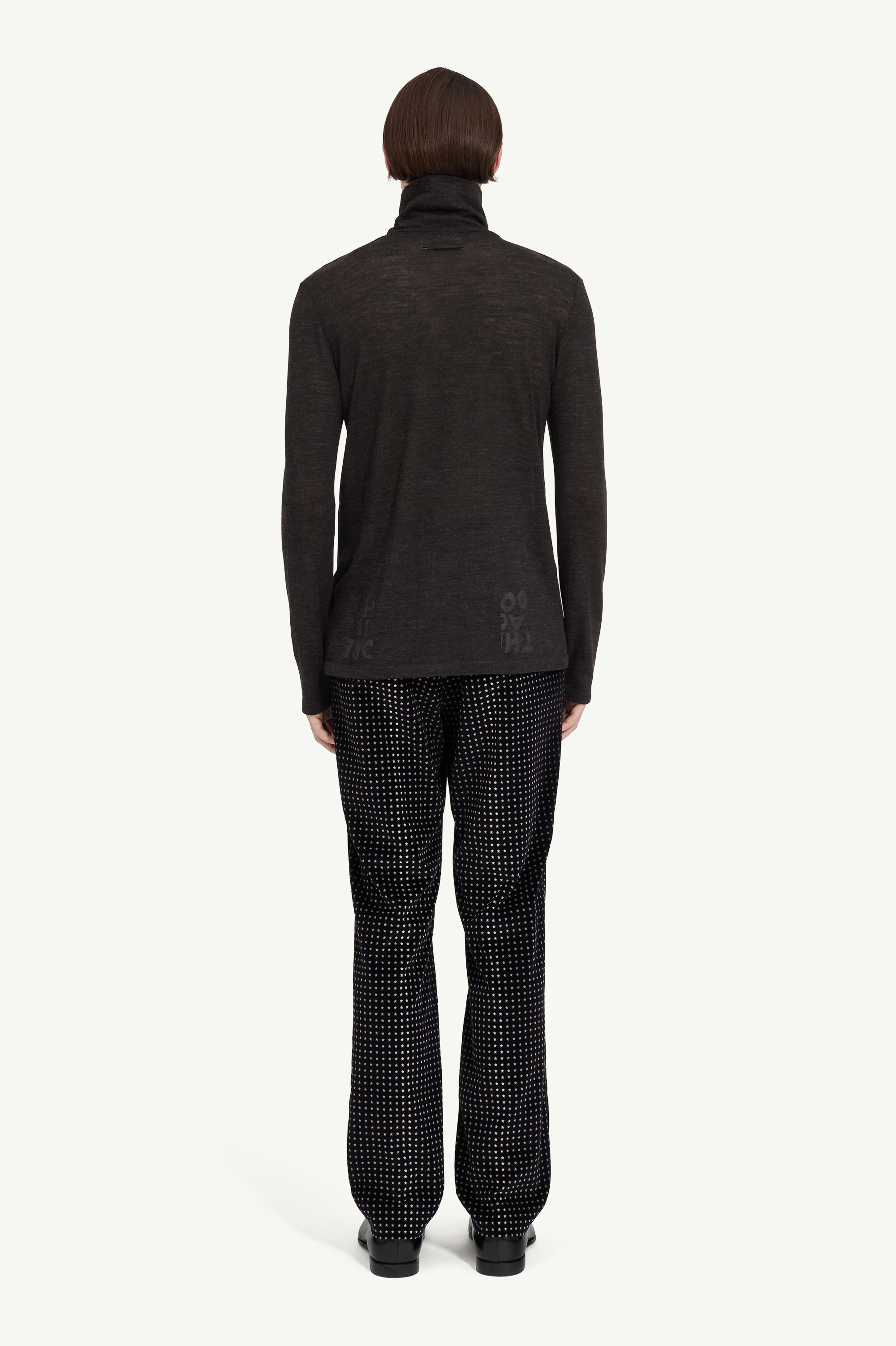 Pull col roulé à manches longues en laine pour homme | MM6